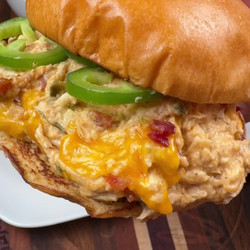 Crockpot Jalapeño Crack Chicken Sandwiches