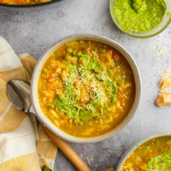 Vegetable Soup With Pesto