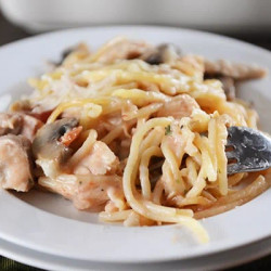 Baked Garlic And Fontina Chicken Spaghetti