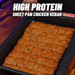 High Protein Sheetpan Chicken Kebabs