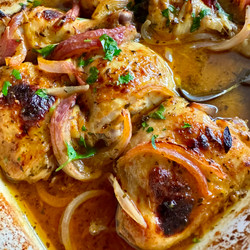 One Pan Greek Honey Mustard Chicken Recipe