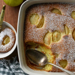 French Almond Pear Gratin (gluten-free)