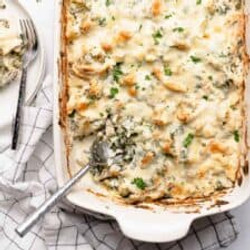Creamy Spinach Artichoke Chicken Casserole