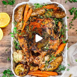 Citrus Garlic Herb Butter Roasted Chicken
