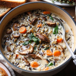 Creamy Wild Rice And Mushroom Soup