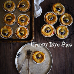 Creepy Rhubarb 'eye' Pies