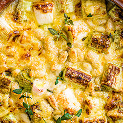 Cheesy Bean And Leek Gratin
