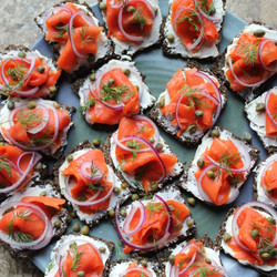 Smoked Salmon On Pumpernickel Rye