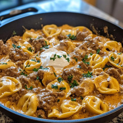 Beef Stroganoff with Tortellini