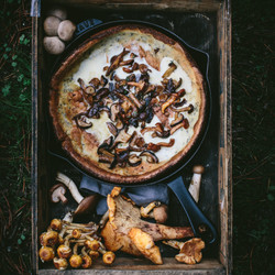 Mushroom Dutch Baby With Roasted Chanterelle Butter