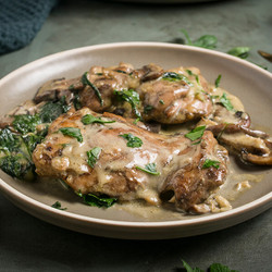 Alfredo Chicken Skillet With Mushrooms &amp; Spinach