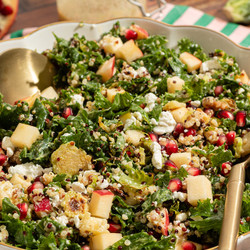 Roasted Brussels Sprouts Quinoa Salad With Maple Tahini Dressing