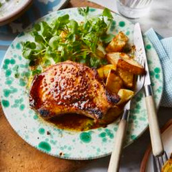 Hot Honey Pork Chops With Garlic Potatoes easy main