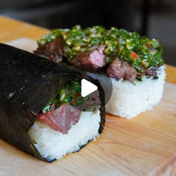 Asian Chimichurri Steak Musubi