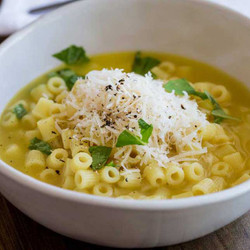 Pasta With Chicken Broth, Butter And Parmesan