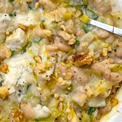 Leek, Gorgonzola + Walnut Bean-otto