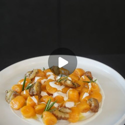 Butternut Squash Gnocchi With Goat Cheese Sauce And Chestnuts