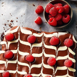 Mother's Day Chocolate Cake With Raspberry Jam And Chocolate Icing