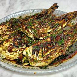Grilled Hispi Cabbage With Dried Miso And Ponzu
