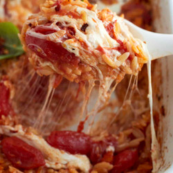 Caprese Baked Orzo Pasta