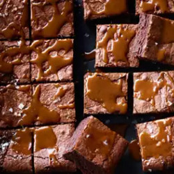 Guinness Brownies With Salted Caramel Drizzle