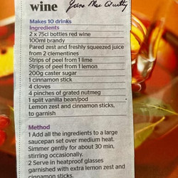 Lesley’s mulled wine