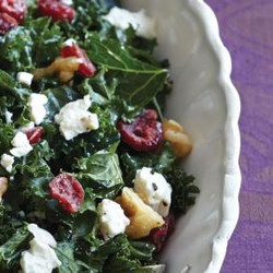 Recipe For Kale Salad With Cranberries, Feta, And Walnuts | Almanac.com