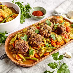 Spiced Moroccan Meatballs And Veggies (tagine Kefta)