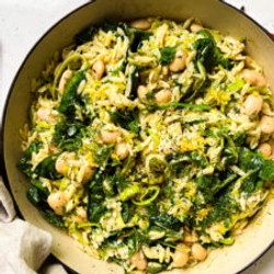 One-pan Lemony Leek Orzo
