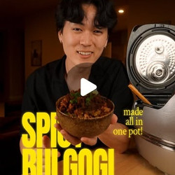 One Pot Rice Cooker Spicy Korean Bulgogi &amp; Rice