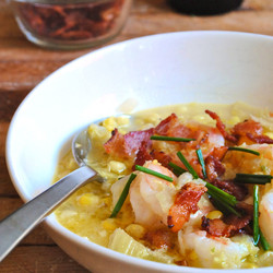 Shrimp And Corn Chowder With Bacon