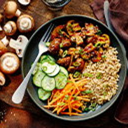 Teriyaki Mushroom And Brown Rice Bowls