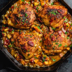 Chicken And Sweet Potato Skillet With Smoky Maple-dijon Sauce