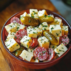 Marinated Cheese With Salami