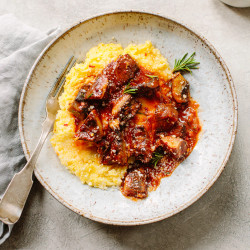 Easy Mushroom Ragu With Parmesan Polenta