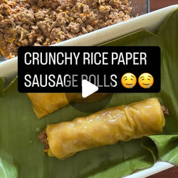 Rice Paper Rolls soaked with egg