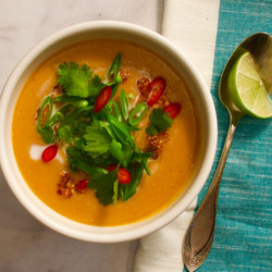 Thai Red Lentil Soup With Sugar Snap Peas