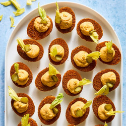 Bloody Mary Deviled Eggs