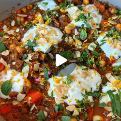 Harissa + Date Stew With Crispy Tofu &amp; Chickpeas