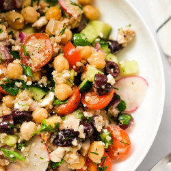 Greek Chicken Quinoa &amp; Chickpea Salad