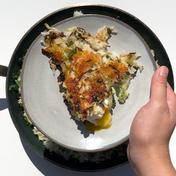 Tinned Sardines And Crispy Rice With Eggs