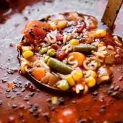 Homemade Alphabet Vegetable Soup