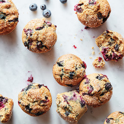 Blueberry Sourdough Muffins