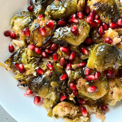 Smashed Brussels Sprouts With Pomegranate