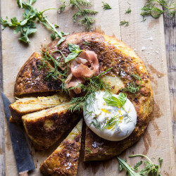 Spanish Tortilla With Burrata And Herbs
