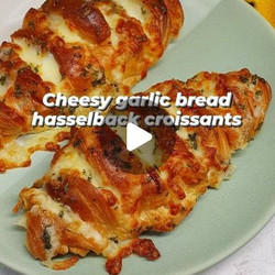 COOKED Cheesy Garlic Bread Hasselback Croissants