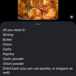 Pan Fried Butter Shrimp