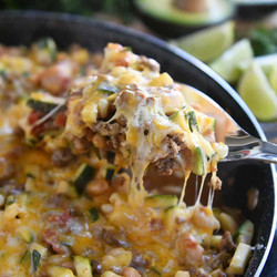 Cheesy Tex-mex Zucchini Skillet