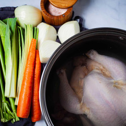 Tender Poached Whole Chicken