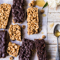 Chocolate Peanut Butter Honey Cheerio Bars